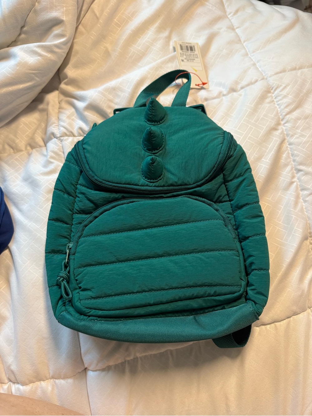 Green Quilted Dinosaur mini Backpack for toddlers